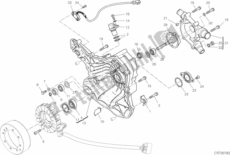 Alle onderdelen voor de Generator Deksel van de Ducati Multistrada 1260 S ABS USA 2018